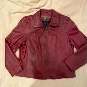 Red/burgundy leather jacket by Kennith Cole XXL